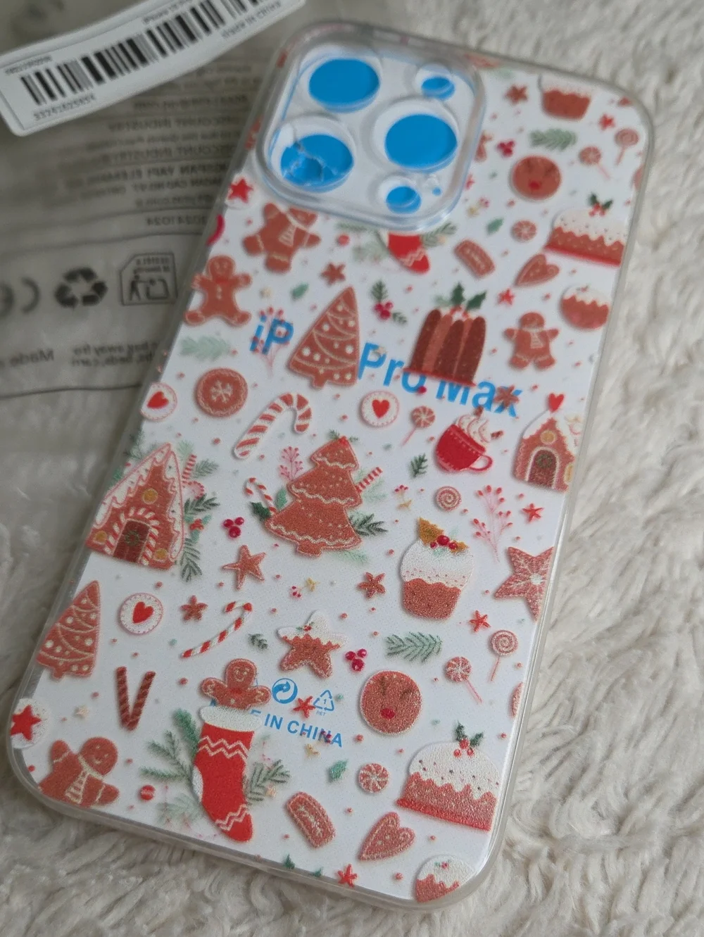 iphone 15 Pro Max Transparent Phone Case , Holiday Gingerbread Print
